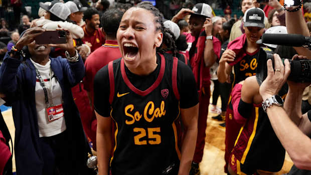 McKenzie Forbes lets loose after USC's victory.